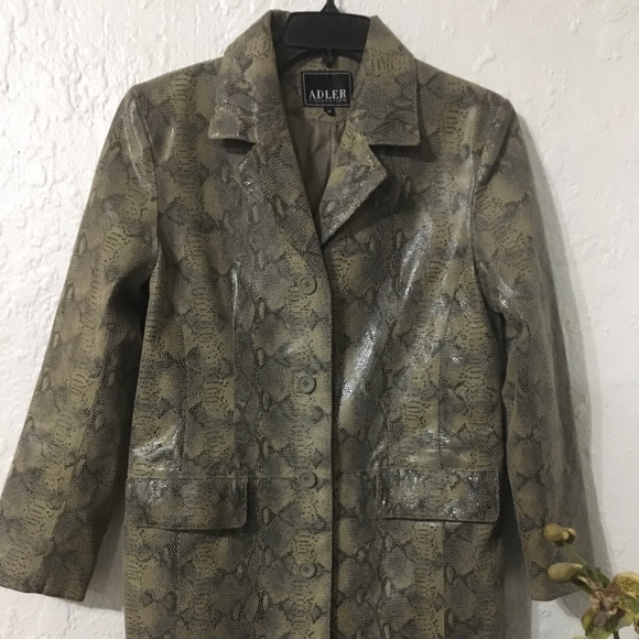 Adler snake print Leather jacket size M - Picture 3 of 10